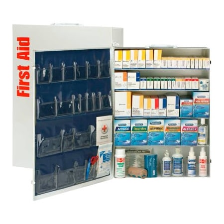 Acme United First Aid Only 90577 5 Shelf First Aid Kit w/Meds, ANSI Compliant, Class B+, Metal Cabinet 90577